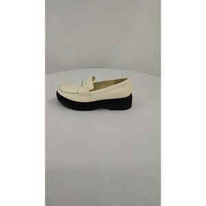 Quince Cream and Black Loafers